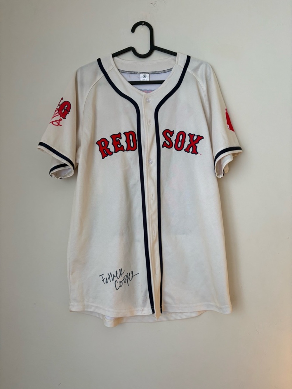 Unwell Alexandra cooper x Boston Red Sox Cream Baseball Jersey Medium